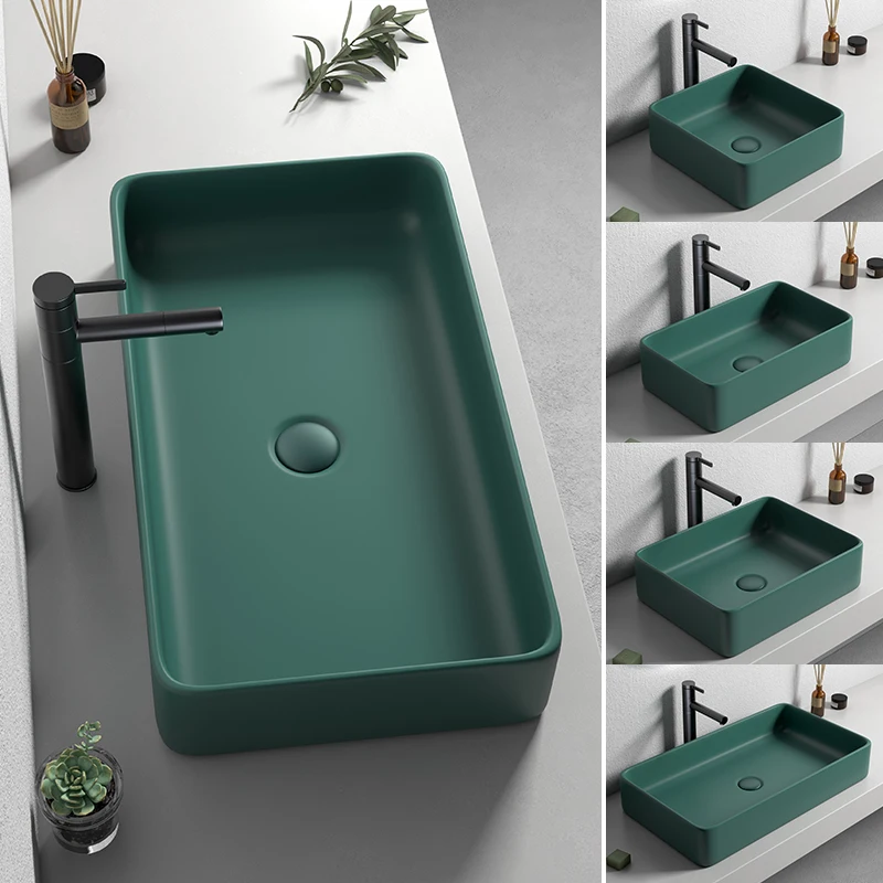 36/40/49cm Nordic Dark Green Ceramic Washbasin Balcony Above Counter Square Mini Bathroom Sink Home Washroom Wash Basin Faucet
36/40/49cm Nordic Dark Green Ceramic Washbasin Balcony Above Counter Square Mini Bathroom Sink Home Washroom Wash Basin Faucet
