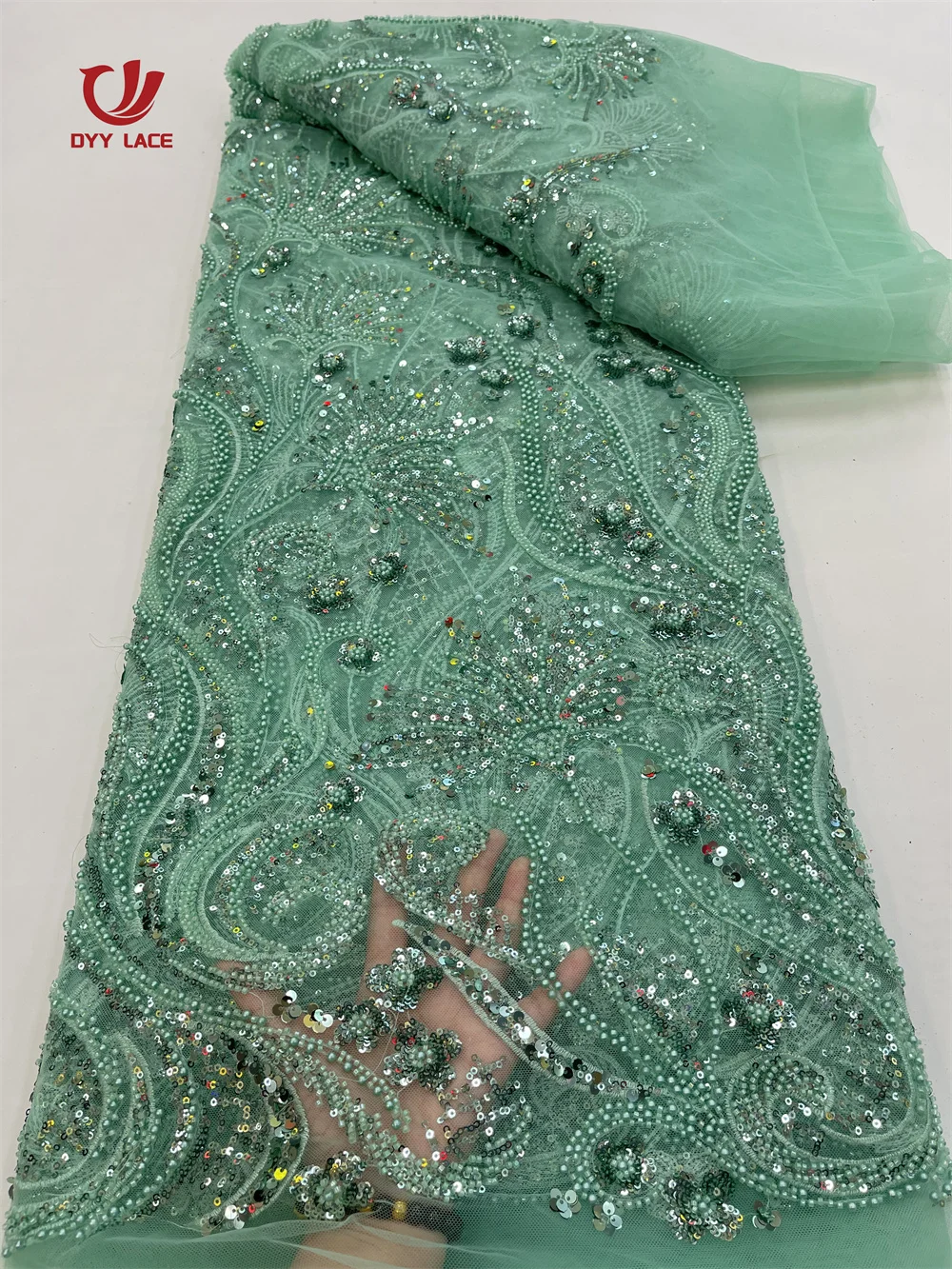 African Sequins Groom Net Lace Fabric 5 Yards 2025 High-Quality Nigerian French Mesh Tulle Lace For Wedding Party Dresses Sewing
African Sequins Groom Net Lace Fabric 5 Yards 2025 High-Quality Nigerian French Mesh Tulle Lace For Wedding Party Dresses Sewing