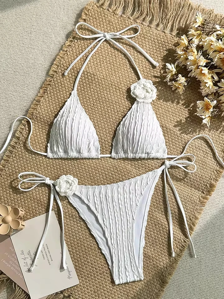 Vzvn Fashion Sexy Solid Laced Up 3D Flower Bikini Women Split Swimsuit Beach Bikini 2026 All Season Backless Bikinis 2 Piece Set
Vzvn Fashion Sexy Solid Laced Up 3D Flower Bikini Women Split Swimsuit Beach Bikini 2026 All Season Backless Bikinis 2 Piece Set