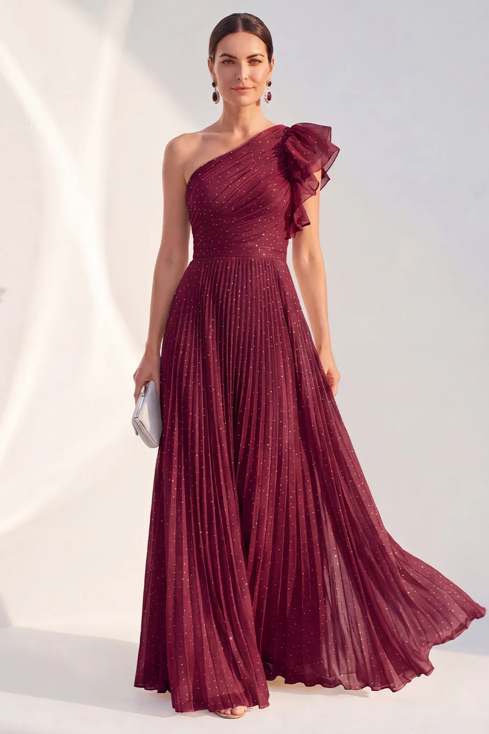 Elegant Burgundy One Shoulder Evening Dress Customized A-line pleated long skirt formal Party Cocktail Prom Party Vestidos
Elegant Burgundy One Shoulder Evening Dress Customized A-line pleated long skirt formal Party Cocktail Prom Party Vestidos