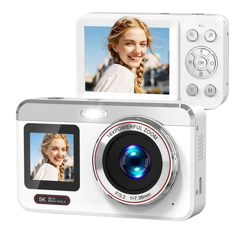 AS95-5K Digital Camera, 80MP Dual Screen Autofocus Vlogging Camera, 18X Compact Zoom Camera For Photography Teens Adults
AS95-5K Digital Camera, 80MP Dual Screen Autofocus Vlogging Camera, 18X Compact Zoom Camera For Photography Teens Adults