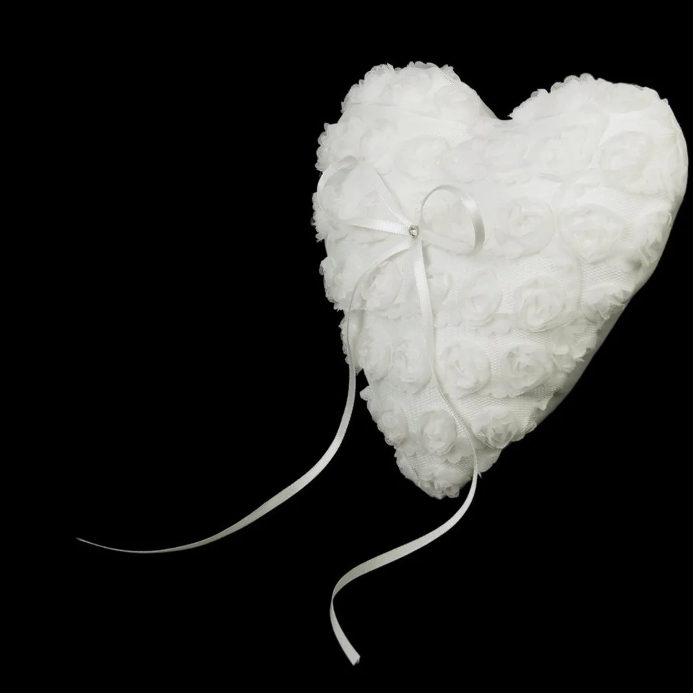 White Heart Ring Pillow Bridal Wedding Satin Ribbon Lace Flower Ceremony Pocket Ring Bearer Pillow 15x17cm Floral Decoration
White Heart Ring Pillow Bridal Wedding Satin Ribbon Lace Flower Ceremony Pocket Ring Bearer Pillow 15x17cm Floral Decoration