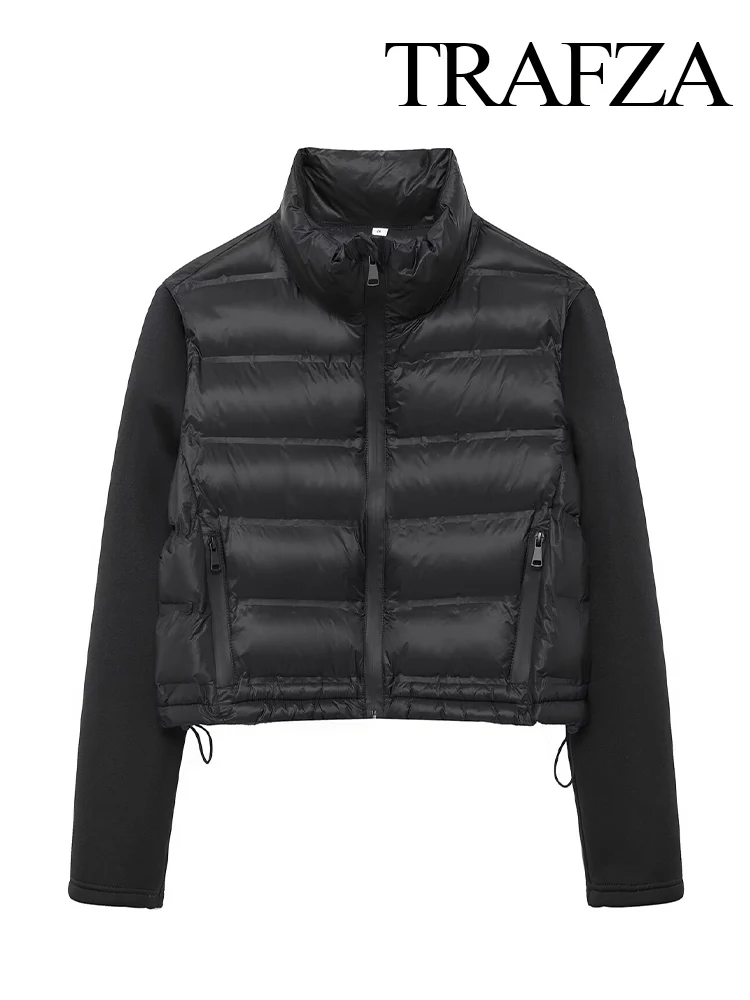 TRAFZA Women's New Fashion Black Patchwork Cotton Casual Jacket Female Elegant Long Sleeve High Collar Zipper Winter Warm Coat
TRAFZA Women's New Fashion Black Patchwork Cotton Casual Jacket Female Elegant Long Sleeve High Collar Zipper Winter Warm Coat