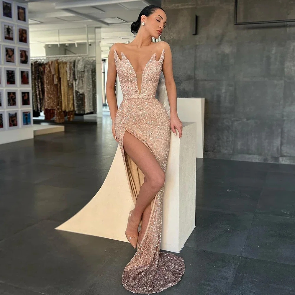 Sparkle Evening Dresses 2023 Luxury Long V-Neck Simple Mermaid Prom Gowns Sleeveless Side Sexy Elegant Formal Party Dress Retro
Sparkle Evening Dresses 2023 Luxury Long V-Neck Simple Mermaid Prom Gowns Sleeveless Side Sexy Elegant Formal Party Dress Retro