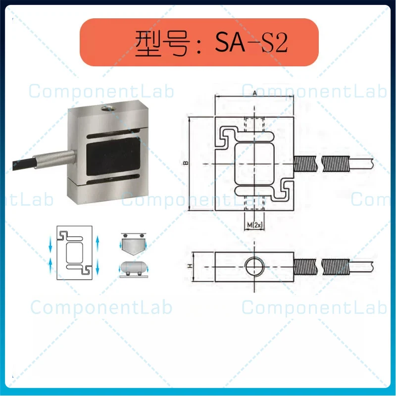 SA‑S2 16*19.1mm Mini S‑Type Tension Pressure Weighing Sensor High Precision Gravity Force Measuring Weight Tester
SA‑S2 16*19.1mm Mini S‑Type Tension Pressure Weighing Sensor High Precision Gravity Force Measuring Weight Tester