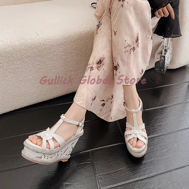 2024 New Arrival Genuine Leather Round Toe T Strap Platform Rhinestone Ankle Buckle Sandals Summer Dress Height Increasing Soft
2024 New Arrival Genuine Leather Round Toe T Strap Platform Rhinestone Ankle Buckle Sandals Summer Dress Height Increasing Soft