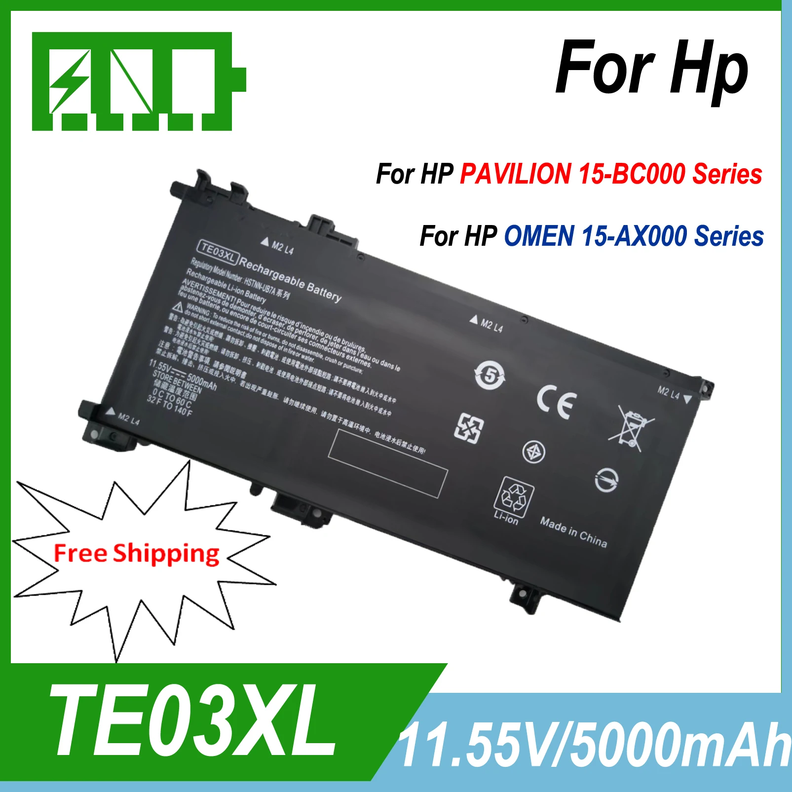 TF03XL Laptop battery For HP 14-bp080nd 14-bf 15-CC TPN-Q188 Q189 Q190 Q191 Q192 Q201 HSTNN-LB7X LB7J 920070-855 Fit Notebook
TF03XL Laptop battery For HP 14-bp080nd 14-bf 15-CC TPN-Q188 Q189 Q190 Q191 Q192 Q201 HSTNN-LB7X LB7J 920070-855 Fit Notebook