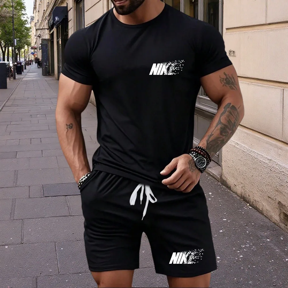 Summer Men's Fashion Simple Fitness Two-piece Fashion Short Sleeve and Shorts Sets Size Casual Sportswear Men's Suit
Summer Men's Fashion Simple Fitness Two-piece Fashion Short Sleeve and Shorts Sets Size Casual Sportswear Men's Suit