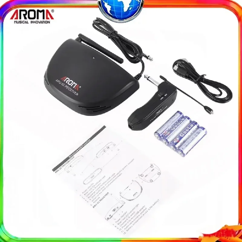 Aroma ARU-02 UHF Беспроводная гитарная система, передатчик, приемник, гитарный цифровой аудиокабель, USB-кабель для гитары, бас-запчасти, аксессуары
Aroma ARU-02 UHF Беспроводная гитарная система, передатчик, приемник, гитарный цифровой аудиокабель, USB-кабель для гитары, бас-запчасти, аксессуары