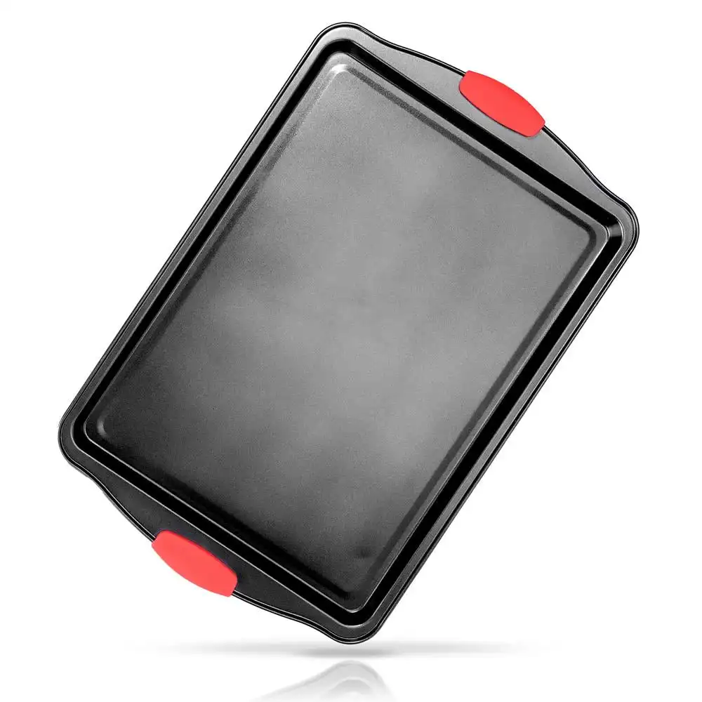 Large Cookie Sheet - Deluxe Nonstick Gray Coating Inside & Outside With Red Silicone Handles, Compatible with Model: NCSBS3S (B
Large Cookie Sheet - Deluxe Nonstick Gray Coating Inside & Outside With Red Silicone Handles, Compatible with Model: NCSBS3S (B