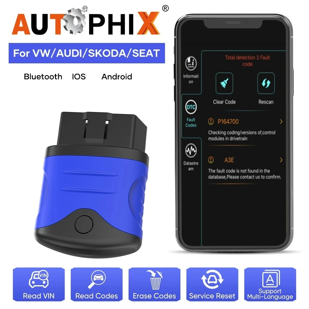 AUTOPHIX 3310 Bluetooth OBD2 Scanner for IOS/Android All System Code Reader BAT Check Car Diagnostic Scan Tool for VW Audi Skoda
AUTOPHIX 3310 Bluetooth OBD2 Scanner for IOS/Android All System Code Reader BAT Check Car Diagnostic Scan Tool for VW Audi Skoda