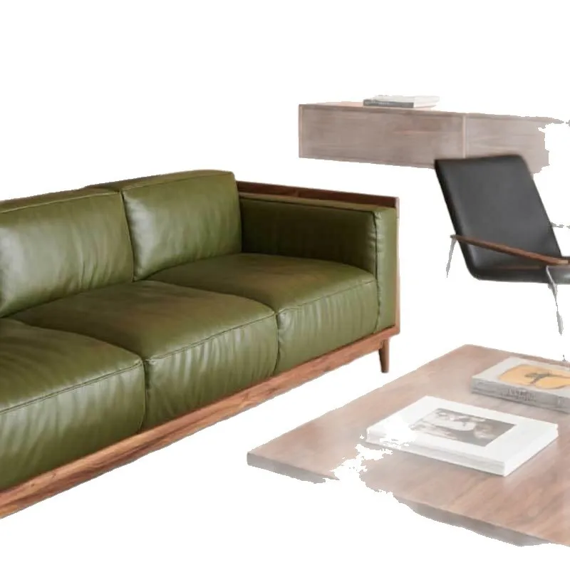 Solid wood sofa new Chinese-style small apartment living room black walnut leather sofa villa sofa modern furniture
Solid wood sofa new Chinese-style small apartment living room black walnut leather sofa villa sofa modern furniture