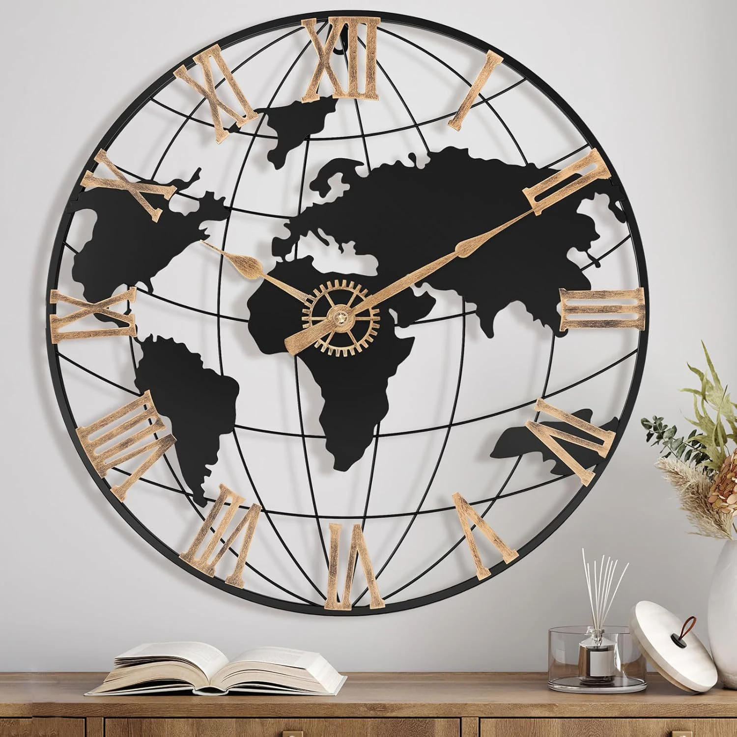 Nordic 3D Large Wall Clock Modern Design Living Room Kitchen Iron Silent Wall Clocks Black Retro 60CM World Map Decoration Watch
Nordic 3D Large Wall Clock Modern Design Living Room Kitchen Iron Silent Wall Clocks Black Retro 60CM World Map Decoration Watch