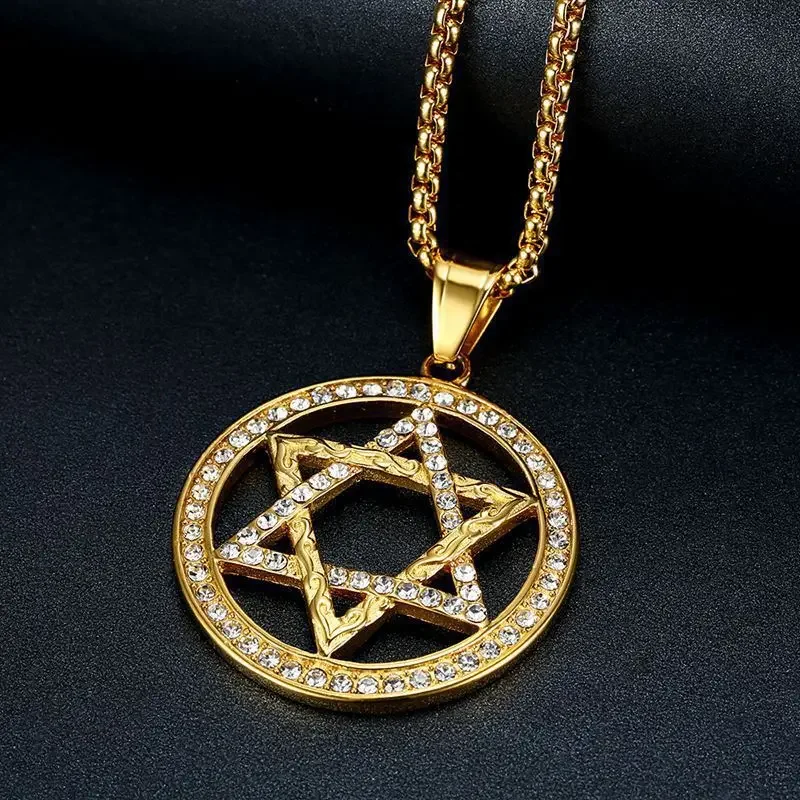 Classics Stainless Steel Hexagram Pendant Hip Hop Jewelry High Quality Hypoallergenic Zircon Gold Plated Necklace Men Wholesale
Classics Stainless Steel Hexagram Pendant Hip Hop Jewelry High Quality Hypoallergenic Zircon Gold Plated Necklace Men Wholesale