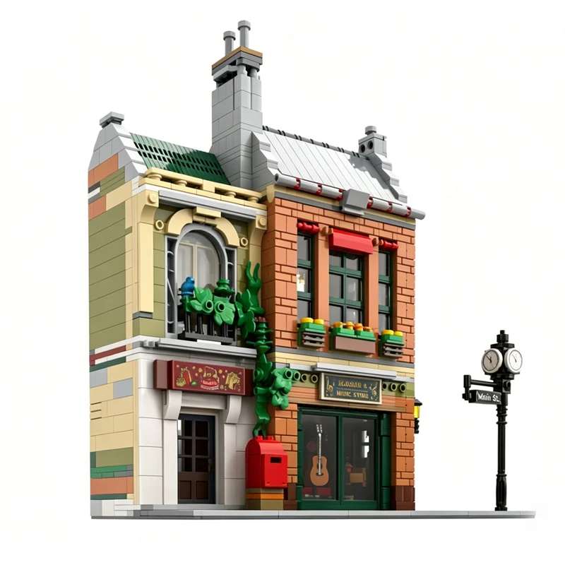 City Street View Model MOC Building Bricks Music Store Pedestrian Street Modular Technology Toys Suit Assemble Holiday Children
City Street View Model MOC Building Bricks Music Store Pedestrian Street Modular Technology Toys Suit Assemble Holiday Children