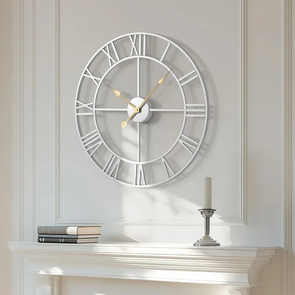 Large 24 Inch Metal Wall Clock Roman Numerals Modern Round Battery Operated for Living Room Bedroom Kitchen Office
Large 24 Inch Metal Wall Clock Roman Numerals Modern Round Battery Operated for Living Room Bedroom Kitchen Office
