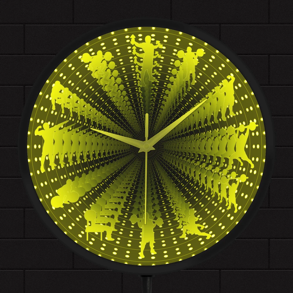 Weightlifting LED Infinity Mirror Wall Art Night Light Clock For Home GYM Fitness Center Work Out Dumbbells Luminous Wall Clock
Weightlifting LED Infinity Mirror Wall Art Night Light Clock For Home GYM Fitness Center Work Out Dumbbells Luminous Wall Clock