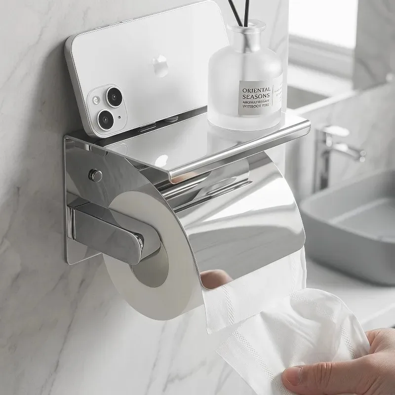 304 stainless steel tissue holder, durable and anti-corrosion, two installation methods, complete accessories and 3 colors
304 stainless steel tissue holder, durable and anti-corrosion, two installation methods, complete accessories and 3 colors