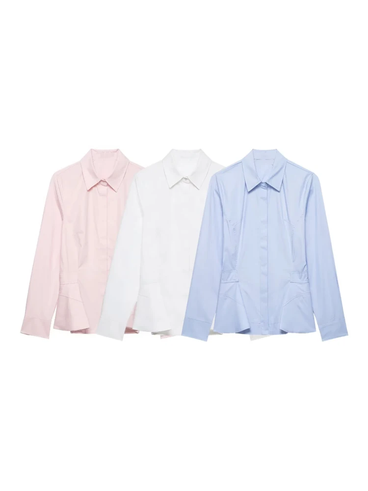 Women's Light Pink Fitted Waist Peplum Shirt Elegant Long Sleeve Button Down Blouse 2026 New Ladies Office Daily Commute Tops
Women's Light Pink Fitted Waist Peplum Shirt Elegant Long Sleeve Button Down Blouse 2026 New Ladies Office Daily Commute Tops