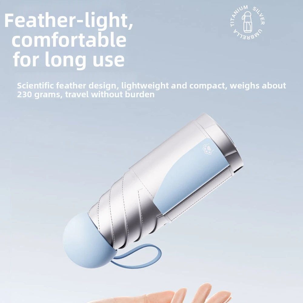UV Protection Titanium Silver Sun Umbrella Portable Suitable for Both Sun and Rain Capsule Sun Umbrella Lightweight
UV Protection Titanium Silver Sun Umbrella Portable Suitable for Both Sun and Rain Capsule Sun Umbrella Lightweight