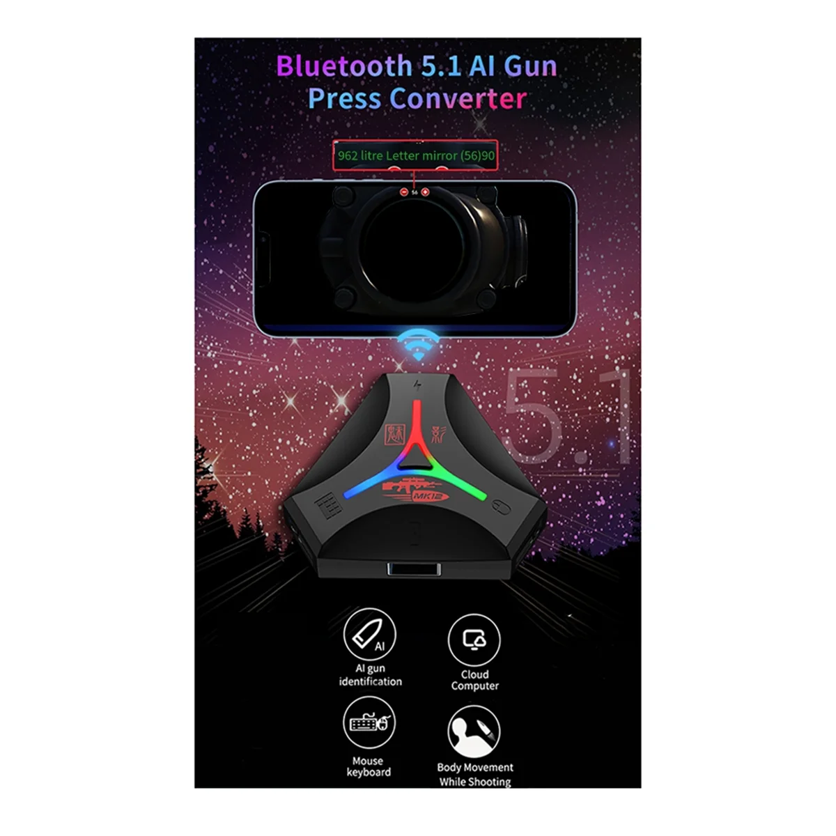 MK12 Plug and Paly Геймпад PUBG Мобильный контроллер Игровая клавиатура Мышь Конвертер Bluetooth 5.0 для мобильных игр YDH
MK12 Plug and Paly Геймпад PUBG Мобильный контроллер Игровая клавиатура Мышь Конвертер Bluetooth 5.0 для мобильных игр YDH