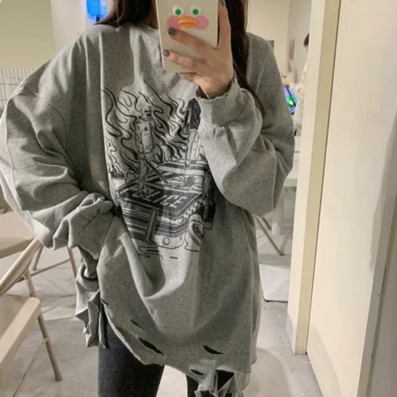 Black Women Sweatshirt Grey Vintage Letter Round Neck Jacket Long Sleeve Korean Fashion Casual Y2K Style Autumn Female Tops
Black Women Sweatshirt Grey Vintage Letter Round Neck Jacket Long Sleeve Korean Fashion Casual Y2K Style Autumn Female Tops