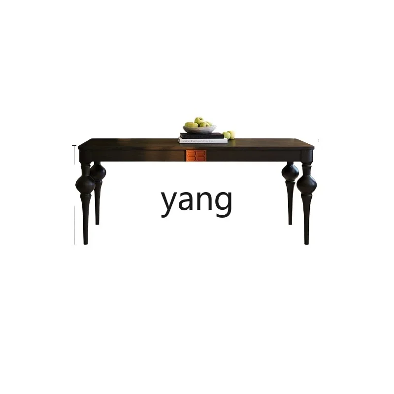 LH retro solid wood dining table restaurant home simple black ash wood rectangular dining table
LH retro solid wood dining table restaurant home simple black ash wood rectangular dining table