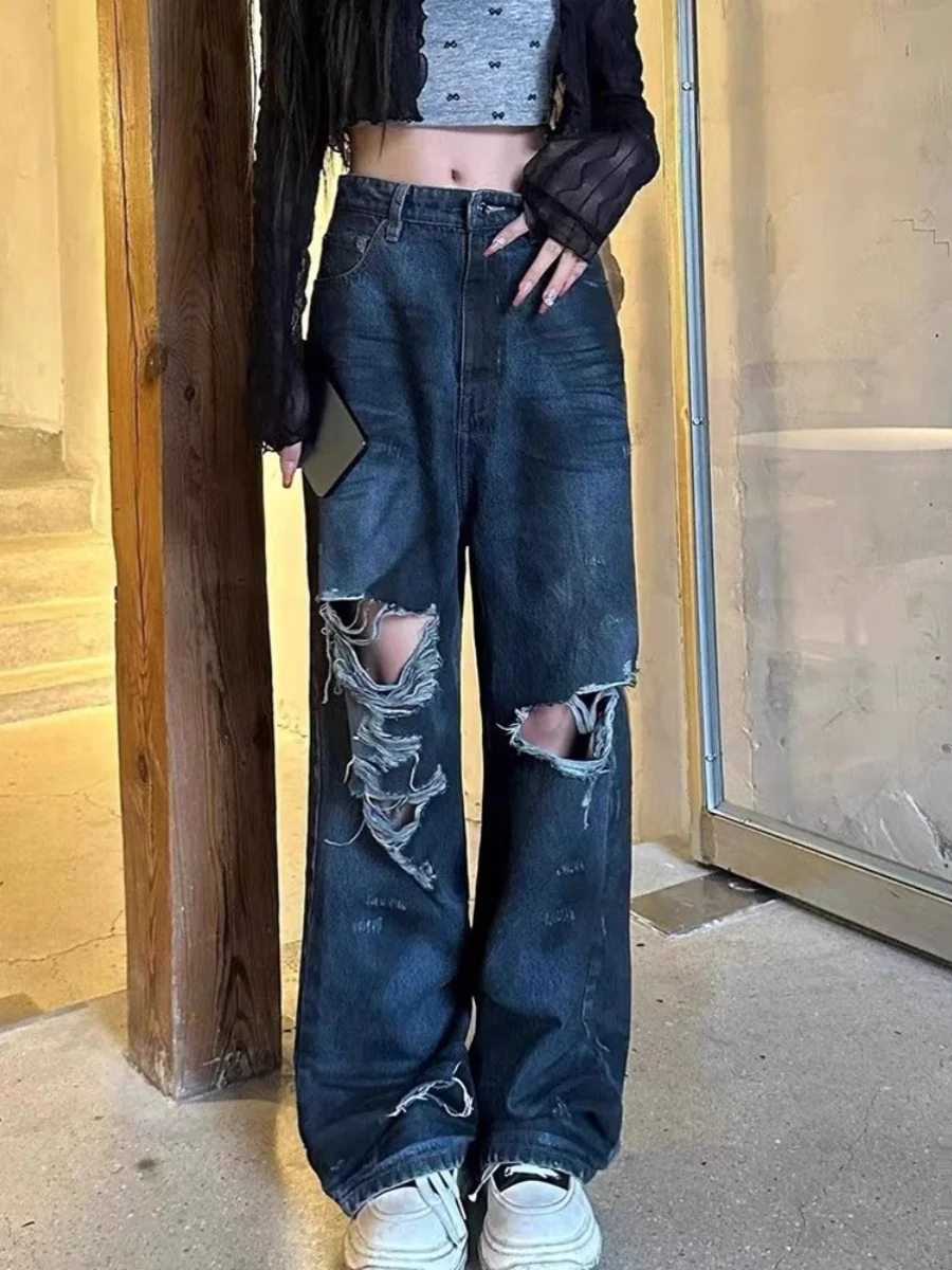 Retro American Hole Low Waist Wide Leg Jeans Women Summer Small Size Oversize Loose Straight Floor-Length Pants Cotton Stretc...
Retro American Hole Low Waist Wide Leg Jeans Women Summer Small Size Oversize Loose Straight Floor-Length Pants Cotton Stretc...
