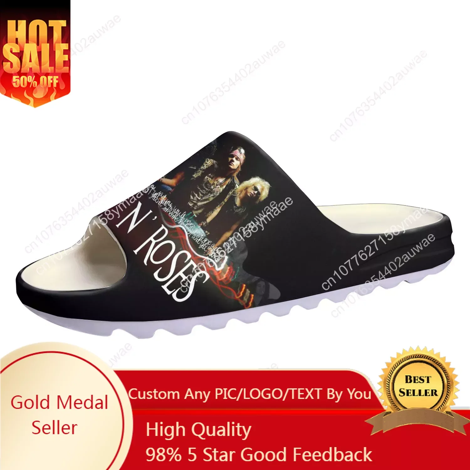 Guns N Roses Soft Sole Sllipers Home Clogs Step on Water Shoes Mens Womens Teenager Customize Bathroom Beach on Shit Sandals
Guns N Roses Soft Sole Sllipers Home Clogs Step on Water Shoes Mens Womens Teenager Customize Bathroom Beach on Shit Sandals