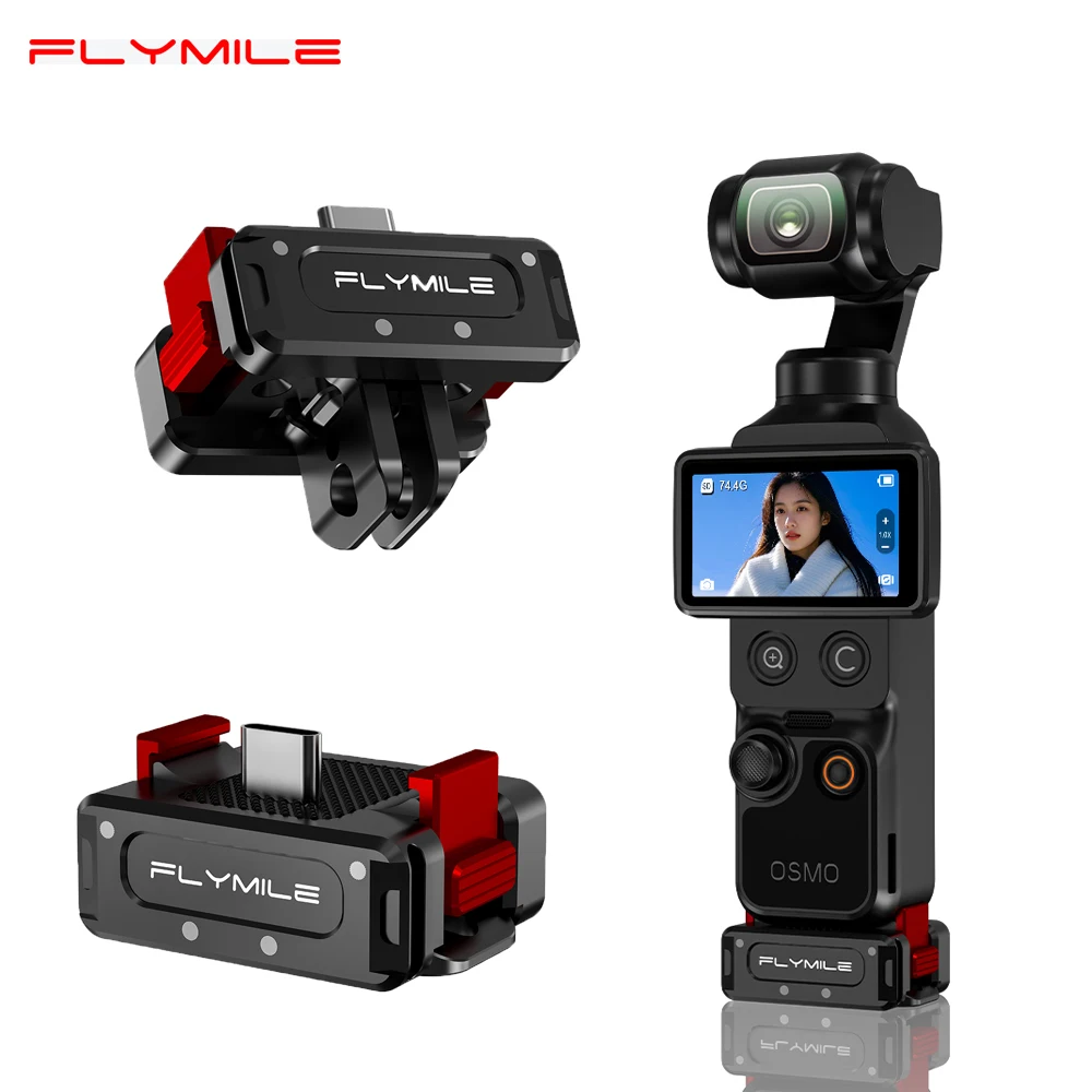 Flymile Quick-release Charging Base for DJI OSMO Pocket 4/ 3 Upright Multifunction Metal Mount Adapter Desktop Base
