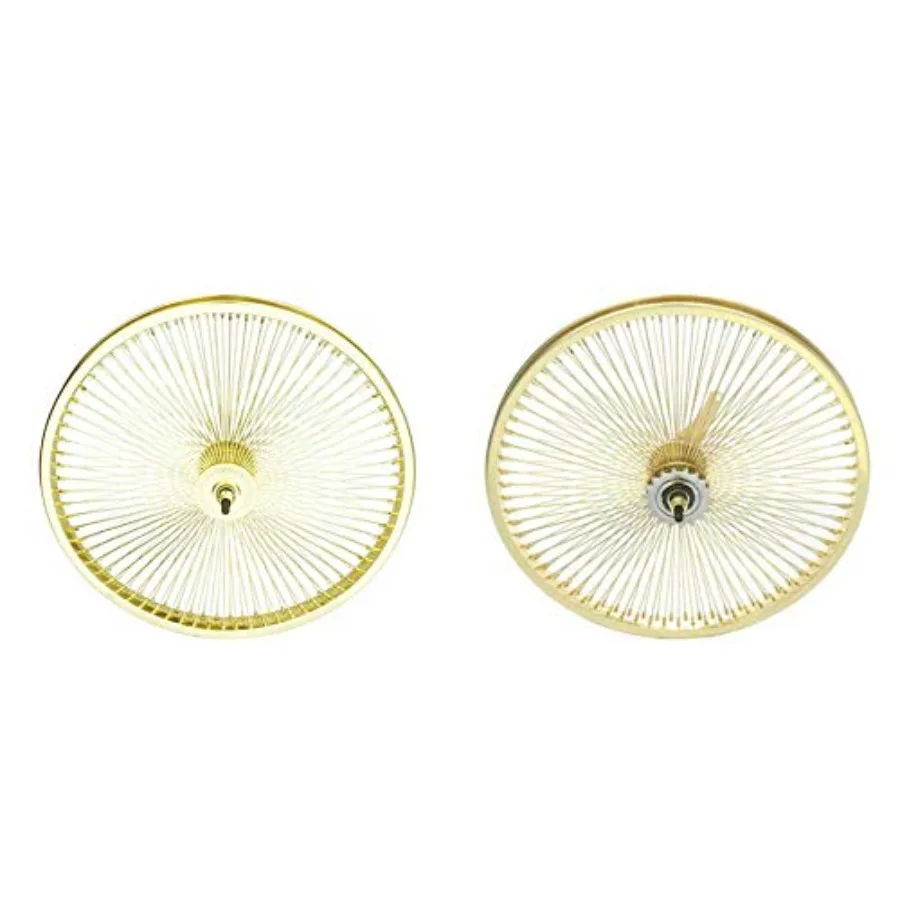 Coaster wheel set for bicycles, gold aluminum alloy, 20-inch diameter with 144 spokes, front and rear matching design, lightwei
Coaster wheel set for bicycles, gold aluminum alloy, 20-inch diameter with 144 spokes, front and rear matching design, lightwei