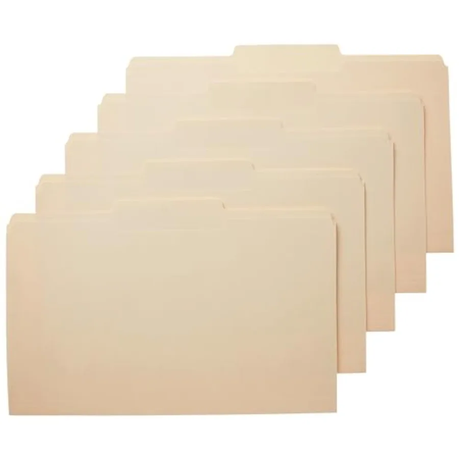 Sturdy Manila File Folders, 1/3 Tabs in Assorted Positions for Filing and Easy Labeling, Legal Size, 8.5 x 14 inch, 100-Pack
Sturdy Manila File Folders, 1/3 Tabs in Assorted Positions for Filing and Easy Labeling, Legal Size, 8.5 x 14 inch, 100-Pack