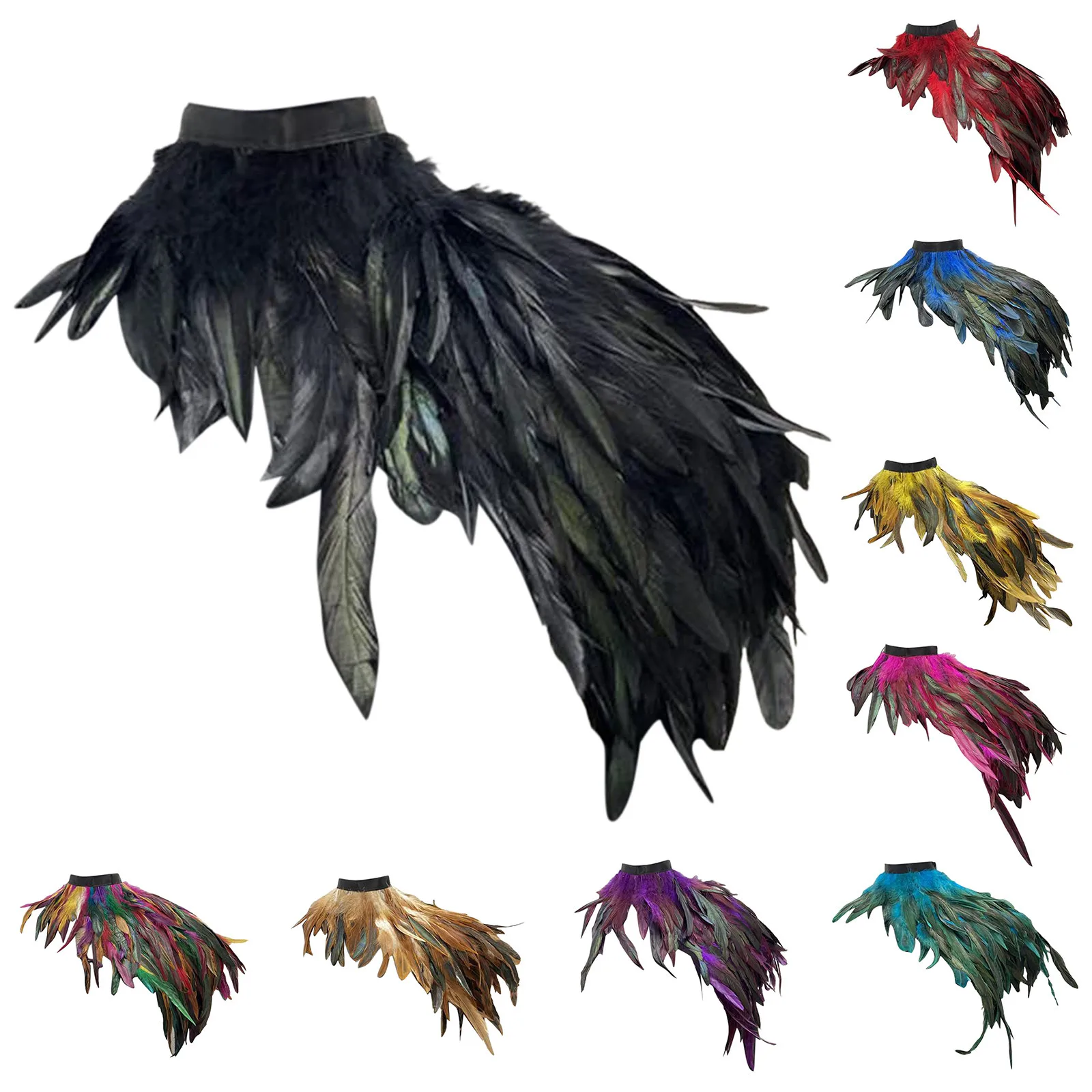 Women Gothic Style Feather Shawl Stage Catwalk Masquerade Carnival Costume Accessory Shawl Shoulder Coat Head Wrap for Women
Women Gothic Style Feather Shawl Stage Catwalk Masquerade Carnival Costume Accessory Shawl Shoulder Coat Head Wrap for Women