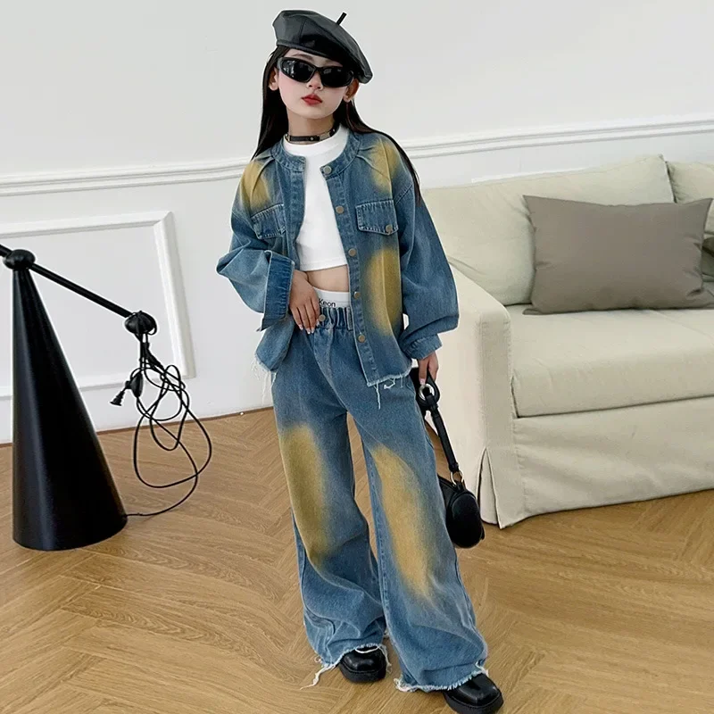 Baby Girl Clothes Suit Girls 2024 Fall Denim Suit New Fashion Large Children Fashion Comfort Wide-leg Pants Two-piece Set
Baby Girl Clothes Suit Girls 2024 Fall Denim Suit New Fashion Large Children Fashion Comfort Wide-leg Pants Two-piece Set
