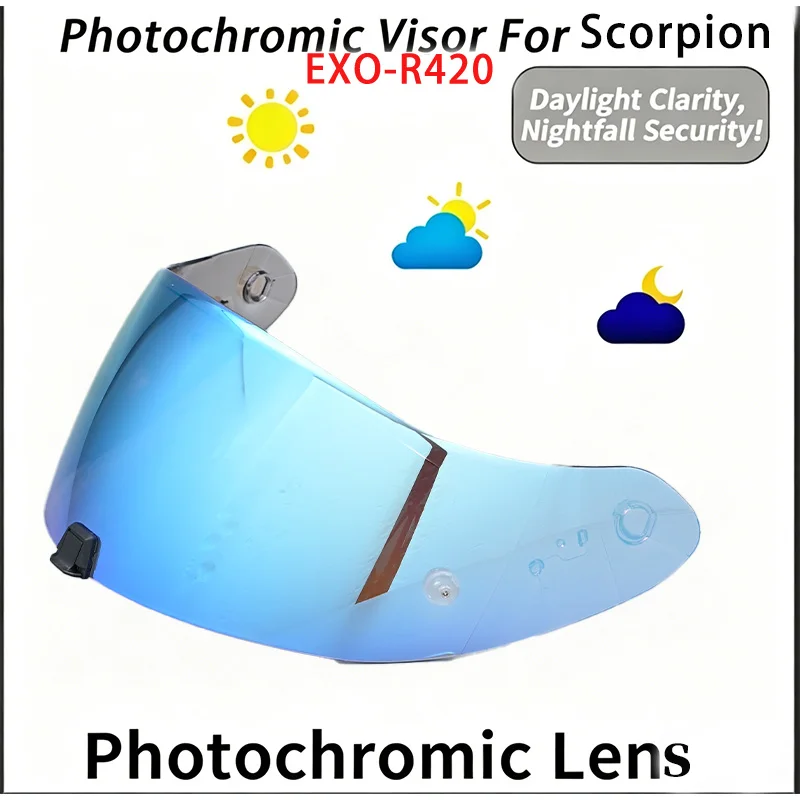 Motorcycle Helmets Photochromic Visor For SCORPION EXO R420 Helmet Anti-UV Windshield Motorcycle Accessories capacete moto
Motorcycle Helmets Photochromic Visor For SCORPION EXO R420 Helmet Anti-UV Windshield Motorcycle Accessories capacete moto