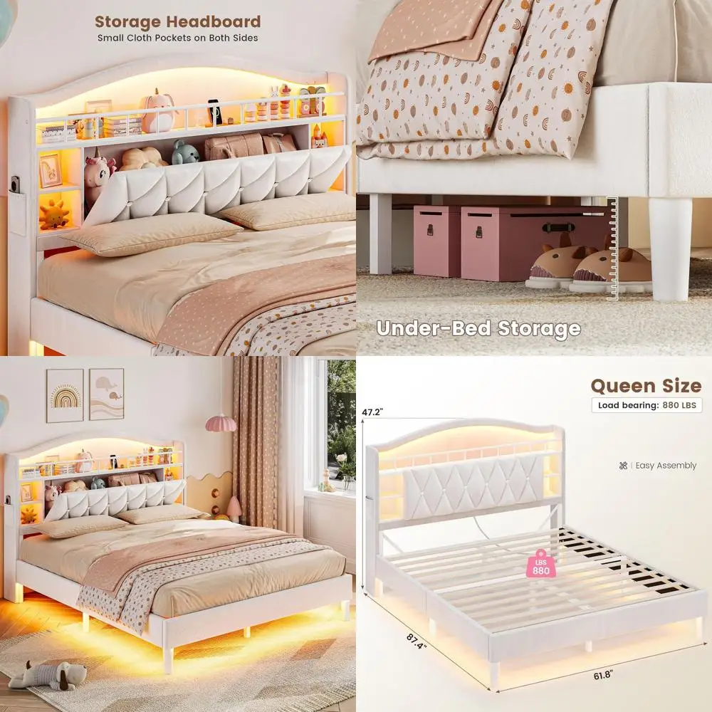 Бежевая кровать размера Queen с LED-подсветкой, бархатной обивкой, зарядной станцией, защитным ограждением и хрустальными кнопками — не требует пружинного блока.
Бежевая кровать размера Queen с LED-подсветкой, бархатной обивкой, зарядной станцией, защитным ограждением и хрустальными кнопками — не требует пружинного блока.