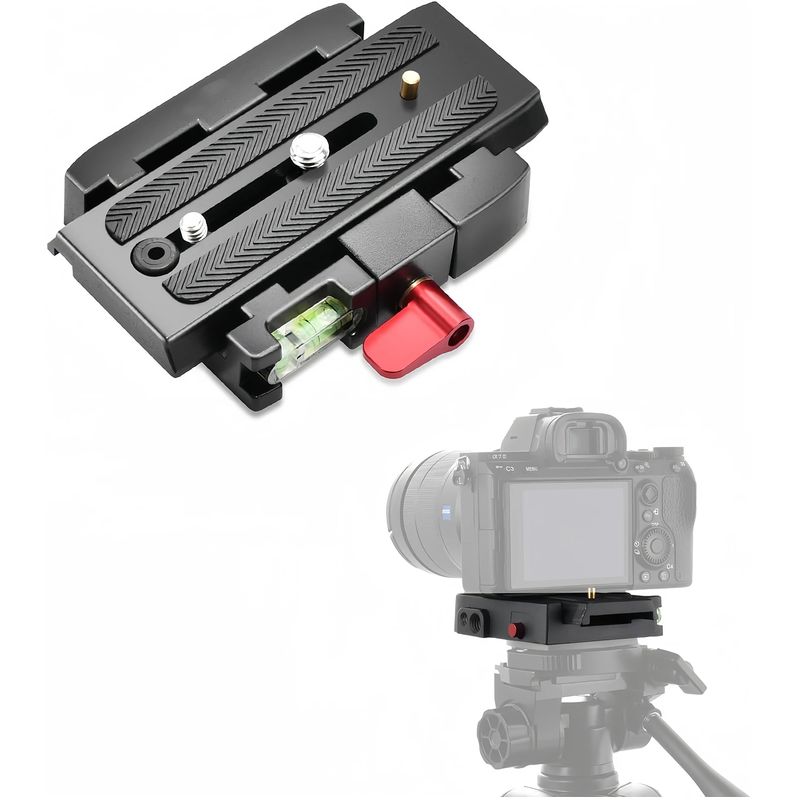 Lanxire Quick Release Plate Camera Tripod Base Plate with 1/4" and 3/8" Screw Hole for 557 500 701 Ball Head Manfrotto 500AH/501
Lanxire Quick Release Plate Camera Tripod Base Plate with 1/4" and 3/8" Screw Hole for 557 500 701 Ball Head Manfrotto 500AH/501