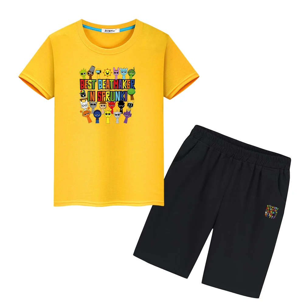 Sprunki Print Cartoon 00%Cotton Anime T-shirt Children suit 2pcs Short+pant girls boys Sport Sets kids holiday giftbaby clothes
Sprunki Print Cartoon 00%Cotton Anime T-shirt Children suit 2pcs Short+pant girls boys Sport Sets kids holiday giftbaby clothes