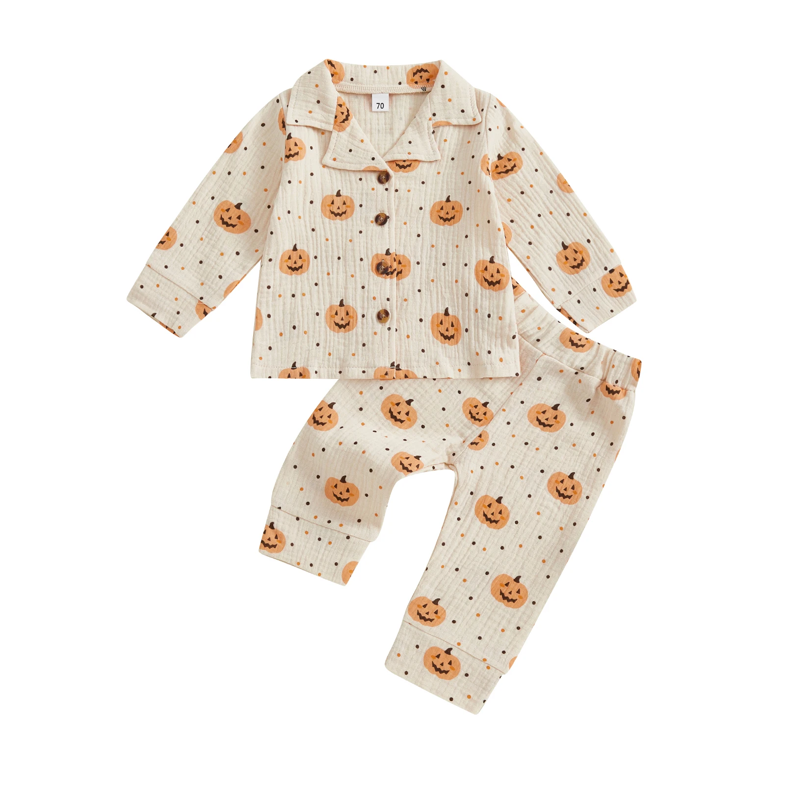 Baby 2Pcs Halloween Outfits Pumpkin Print Long Sleeve Shirt Pants Set Toddler Loungewear
Baby 2Pcs Halloween Outfits Pumpkin Print Long Sleeve Shirt Pants Set Toddler Loungewear