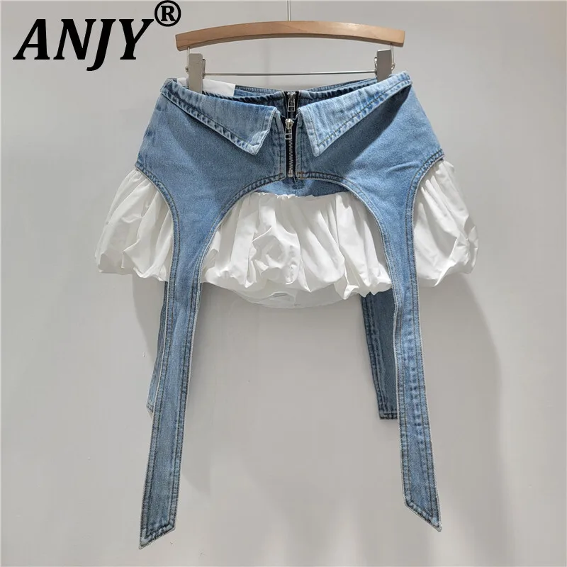 ANJY Summer New Women Ins Trendy Korean Streetwear Original Design Chic Casual Denim Patchwork Pleated A-Line Short Skirts A7674
ANJY Summer New Women Ins Trendy Korean Streetwear Original Design Chic Casual Denim Patchwork Pleated A-Line Short Skirts A7674