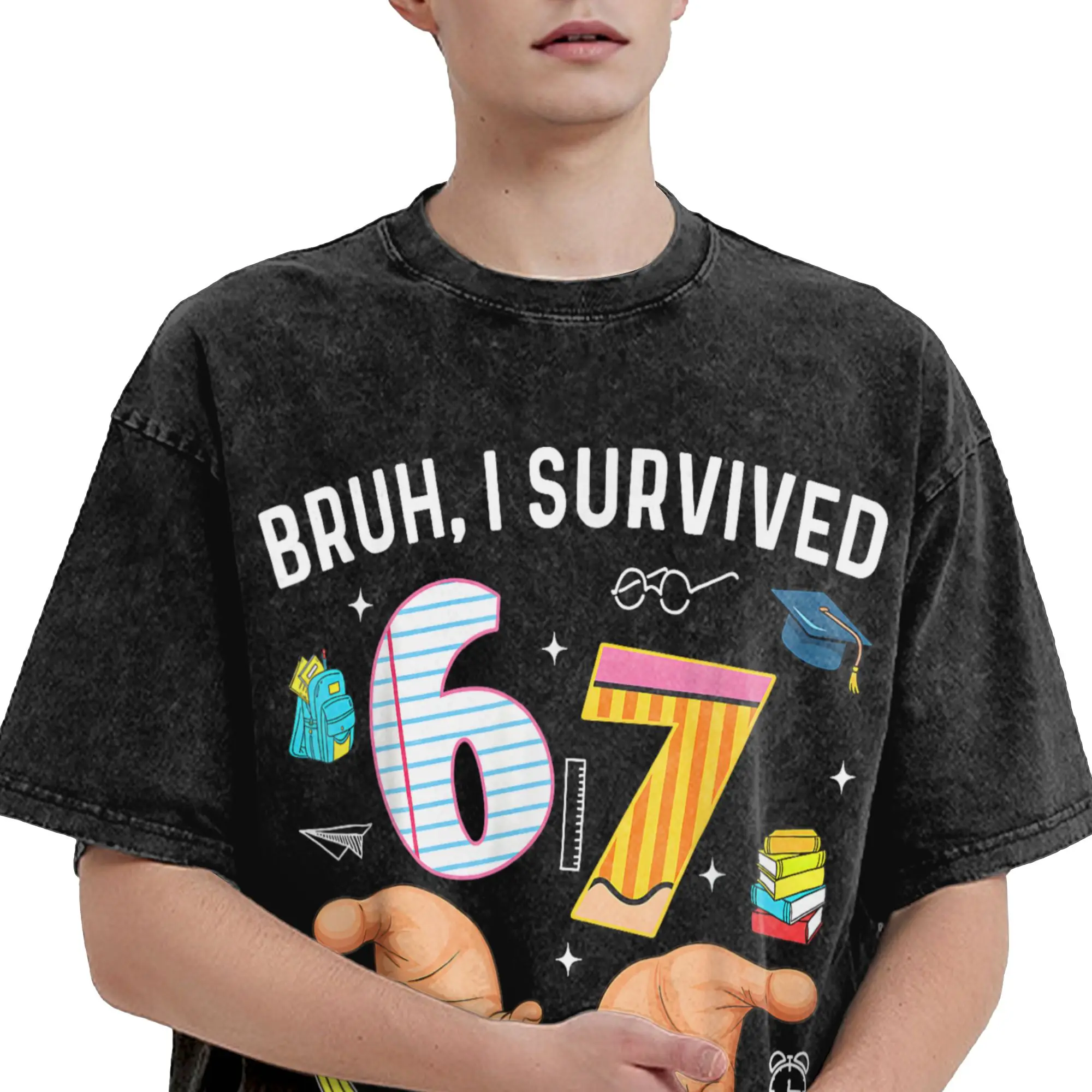 Streetwear Washed T-Shirt Bruh I Survived 67 + 33 Days of School 100th Day of School Cotton T-Shirts Popular Tee Shirt Mens
Streetwear Washed T-Shirt Bruh I Survived 67 + 33 Days of School 100th Day of School Cotton T-Shirts Popular Tee Shirt Mens