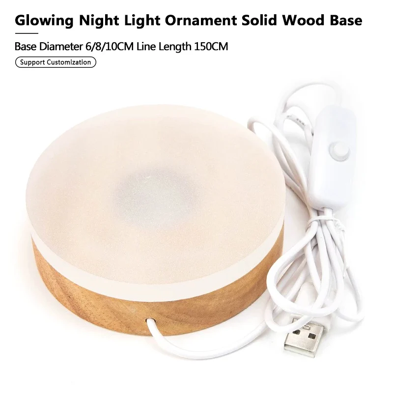 Thickened Acrylic Solid Wood Luminous Base LED Night Light Glass Bottle Crystal Lamp Holder Handmade DIY USB Plug-in Model
Thickened Acrylic Solid Wood Luminous Base LED Night Light Glass Bottle Crystal Lamp Holder Handmade DIY USB Plug-in Model