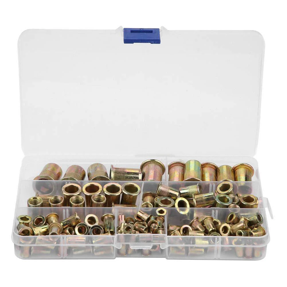 150 шт., гайка, заклепка, резьбовая вставка, набор инструментов, гайки, заклепочник, ручная заклепка, метрический размер M3/4/5/6/8/10, корпус с плоской головкой и накаткой
150 шт., гайка, заклепка, резьбовая вставка, набор инструментов, гайки, заклепочник, ручная заклепка, метрический размер M3/4/5/6/8/10, корпус с плоской головкой и накаткой