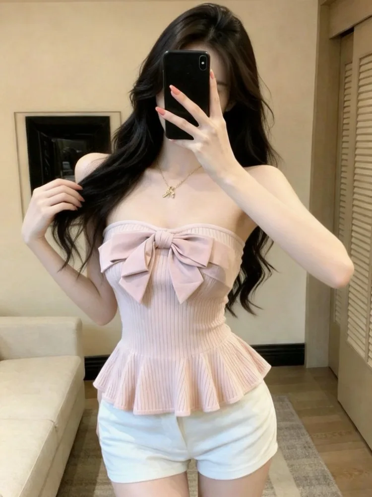 Spicy Girl Style Knot Slim Fit Short Knitted Crop Top Women's Summer New One Shoulder Outerwear Knitted Shirt
Spicy Girl Style Knot Slim Fit Short Knitted Crop Top Women's Summer New One Shoulder Outerwear Knitted Shirt