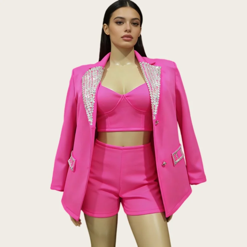 Women's 3-Piece Stage Performance Outfit with Bra Shorts And Coat Jazz Dance Birthday Parties Singer Concert Team Performance
Women's 3-Piece Stage Performance Outfit with Bra Shorts And Coat Jazz Dance Birthday Parties Singer Concert Team Performance