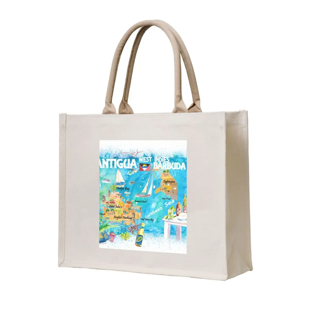 Antigua Barbuda Antilles Illustrated Caribbean Travel Map with Highlights of West Indies Island Dream Tote Bag
Antigua Barbuda Antilles Illustrated Caribbean Travel Map with Highlights of West Indies Island Dream Tote Bag