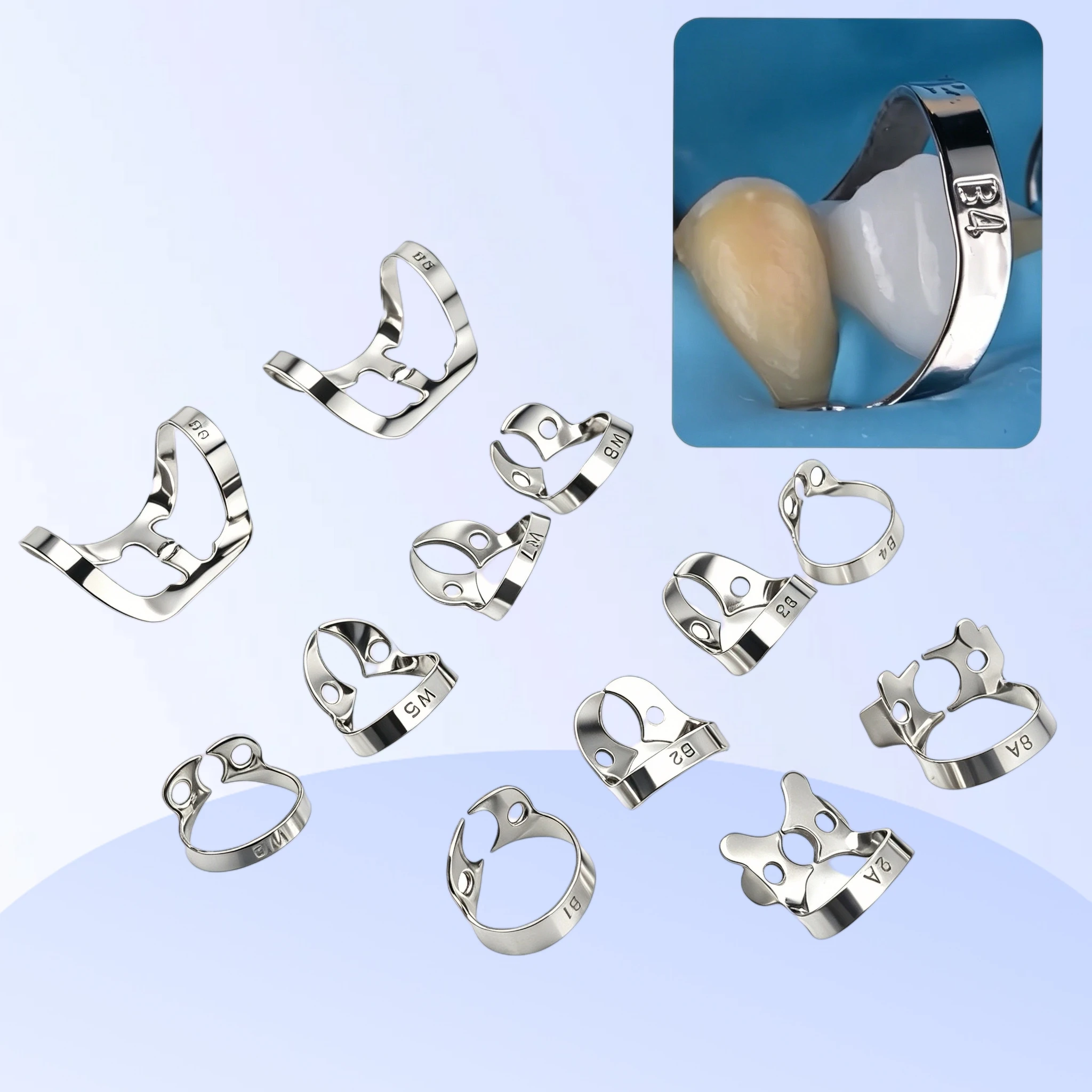 1Pcs Dental Rubber Dam Clamps Endodontic Restorative Barrier Clips Stainless Steel Frame Holder Molar Teeth Material
1Pcs Dental Rubber Dam Clamps Endodontic Restorative Barrier Clips Stainless Steel Frame Holder Molar Teeth Material
