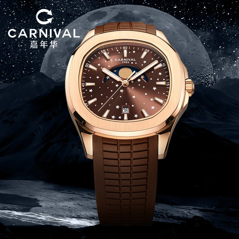 Carnival Full Steel Quartz Watch for Men Luxury Brand Watches Sapphire Moonphase часы мужские нар
Carnival Full Steel Quartz Watch for Men Luxury Brand Watches Sapphire Moonphase часы мужские нар