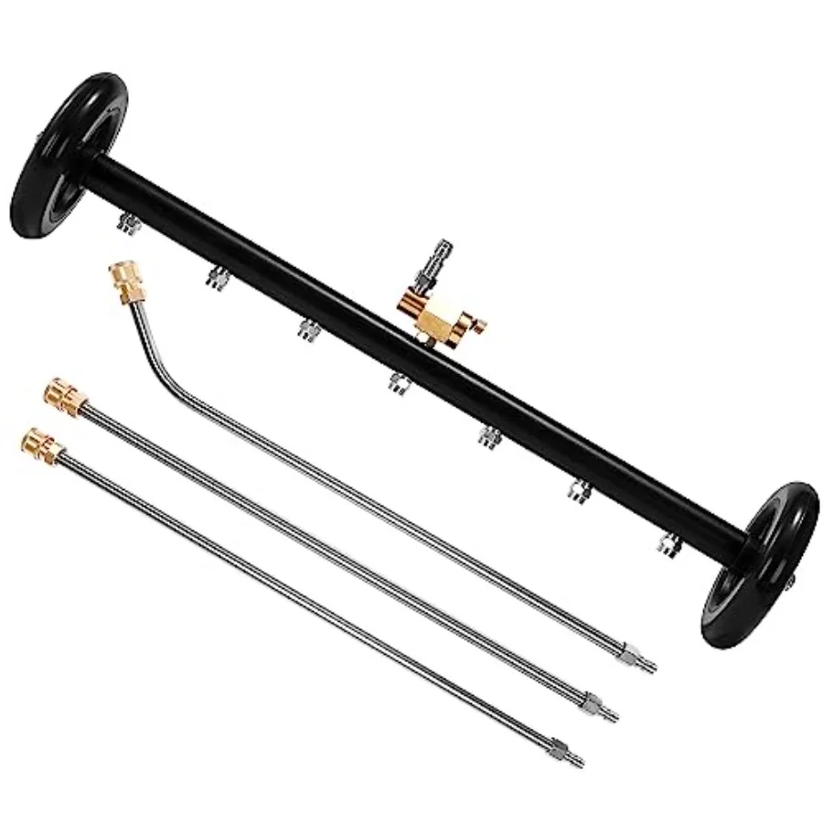 Dual-Function Undercarriage Cleaner Water Broom for Pressure Washer with 7 Nozzles Under Car Washer Attachment 3 Pcs Extension
Dual-Function Undercarriage Cleaner Water Broom for Pressure Washer with 7 Nozzles Under Car Washer Attachment 3 Pcs Extension