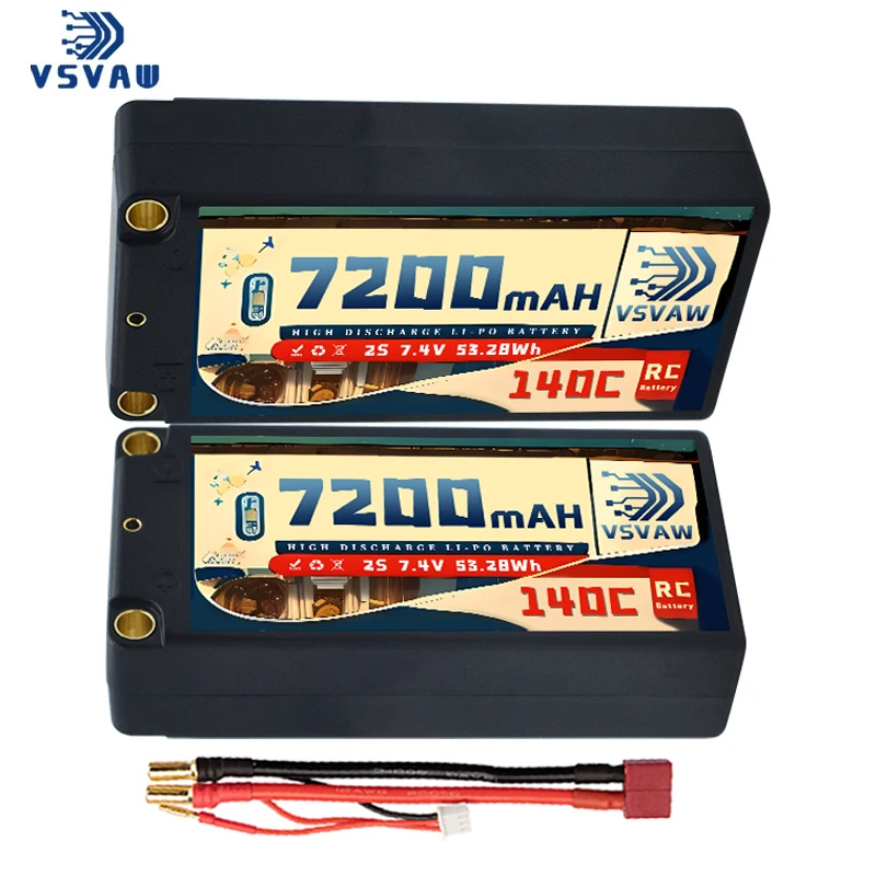 2pcs VSVAW 2S 7200mAh Lipo Battery 7.4V 140C with XT60 Plug For FPV Drone Airplane RC Car Truck Graphene Boat RC Model Part
2pcs VSVAW 2S 7200mAh Lipo Battery 7.4V 140C with XT60 Plug For FPV Drone Airplane RC Car Truck Graphene Boat RC Model Part
